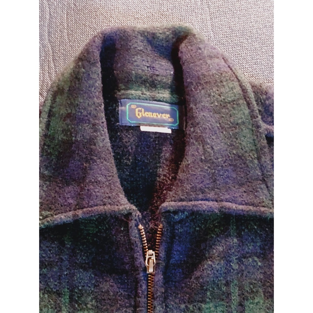 Glenover Vintage 80s Men's Wool Dark Green Coat - Size M - Picture 3 of 11